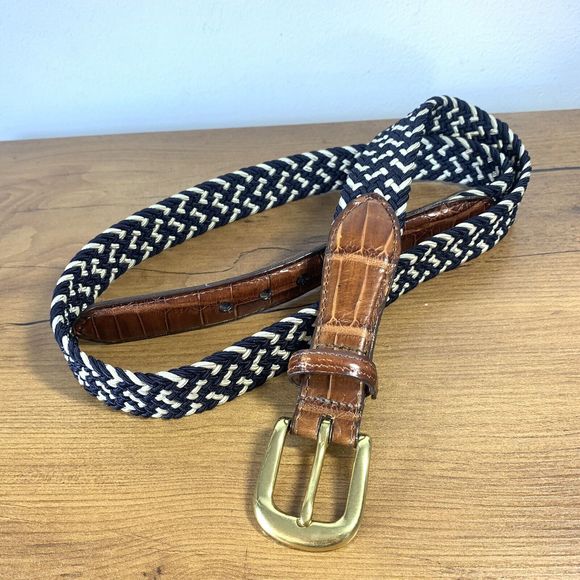 Brighton Other - BRIGHTON Belt men's 40 Elastic Cord Croco Embossed Leather Belt Style 33500